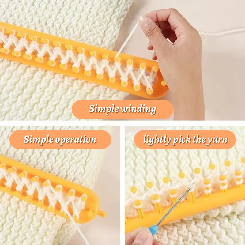 Colorful Dense Teeth Plastic Crochet Braider Long Knitting Loom